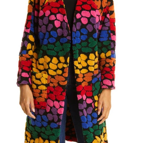 FARM Rio Rainbow Leopard Fleece Cardigan | Size Small - Picture 3 of 5